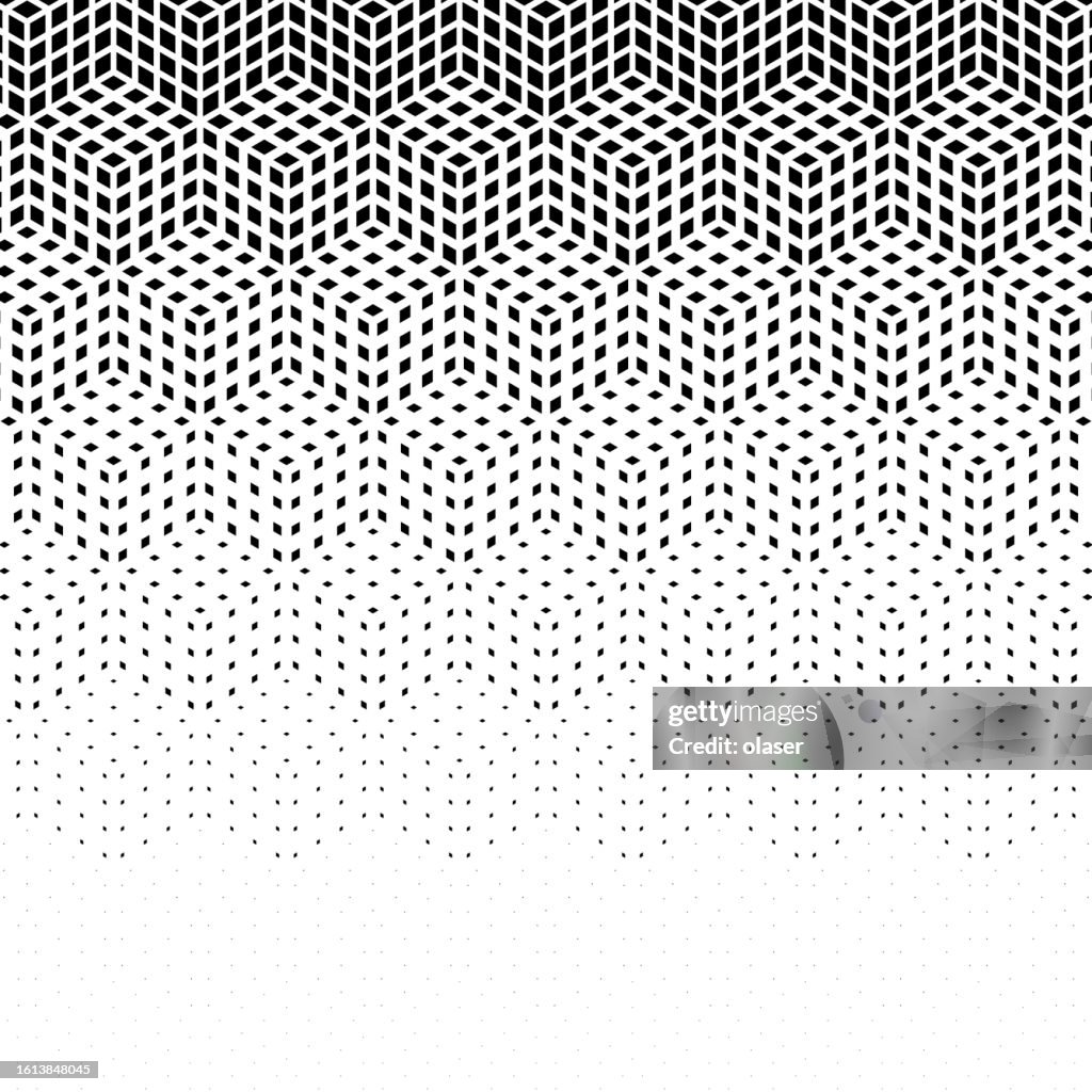 Fading Design Pattern Vertical Fading Cube Pattern With Sides Each Covered By 16 Small ...