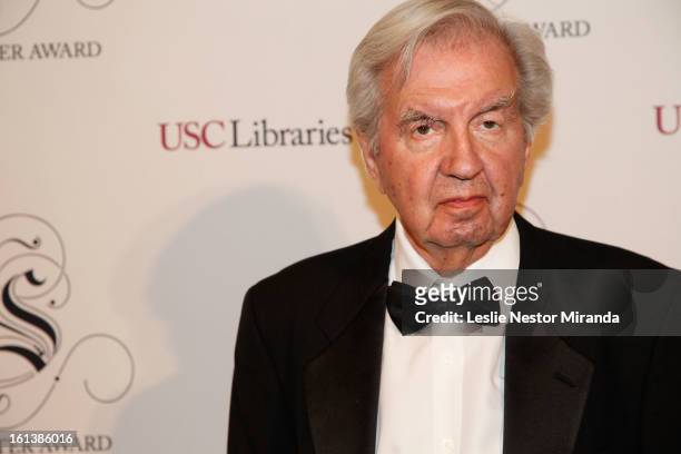 Larry McMurtry attends The USC Libaries Twenty-Fifth Anuual Scripter Awards at USC Campus, Doheney Library on February 9, 2013 in Los Angeles,...
