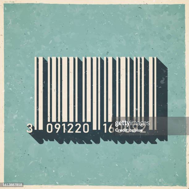 barcode. icon in retro vintage style - old textured paper - barcode stock illustrations