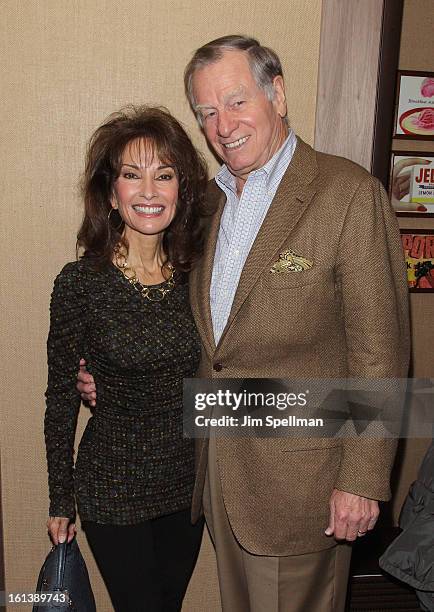Actress Susan Lucci and husband Helmut Huber attend the "Spontaneous Construction" premiere at Guy?s American Kitchen & Bar on February 10, 2013 in...