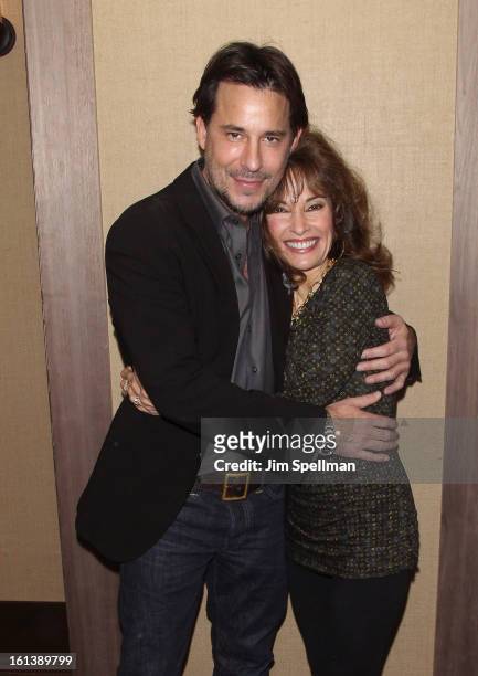 Actors Ricky Paull Goldin and Susan Lucci attend the "Spontaneous Construction" premiere at Guy?s American Kitchen & Bar on February 10, 2013 in New...