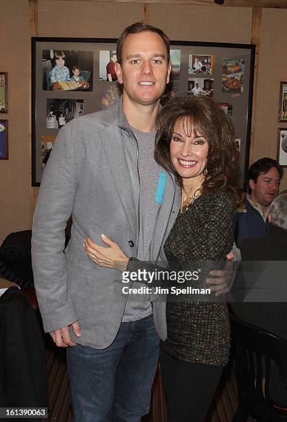 Actress Susan Lucci and son Andreas Huber attend the "Spontaneous Construction" premiere at Guy?s American Kitchen & Bar on February 10, 2013 in New...