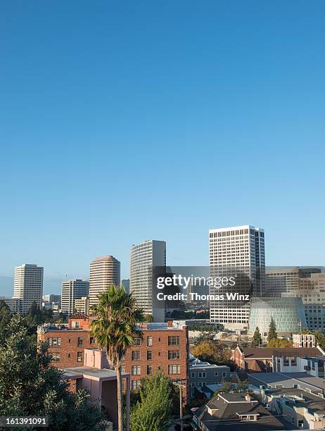 oakland skyline in the morning - oakland california skyline stock pictures, royalty-free photos & images