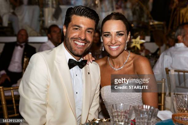 Miguel Torres and Paula Echevarria during the Starlite Gala 2023 at Cantera de Nagüeles, Marbella, on August 13, 2023 in Malaga, Spain.