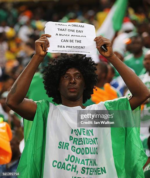 Fan during the 2013 Africa Cup of Nations Final match between Nigeria and Burkina at FNB Stadium on February 10, 2013 in Johannesburg, South Africa.