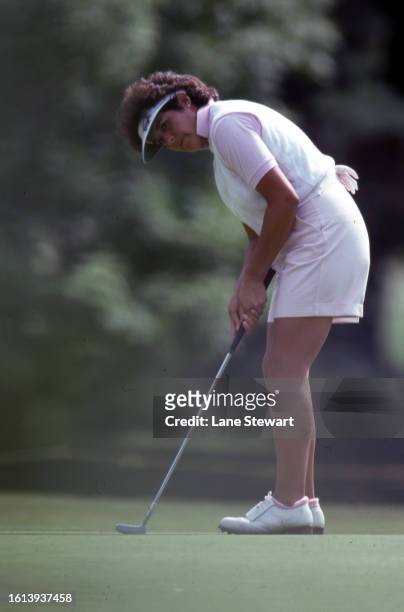 Championship: Nancy Lopez in action, putting during the LPGA Championship at Jack Nicklaus Golf Club. Kings Island, OH 6/2/1985 CREDIT: Lane Stewart