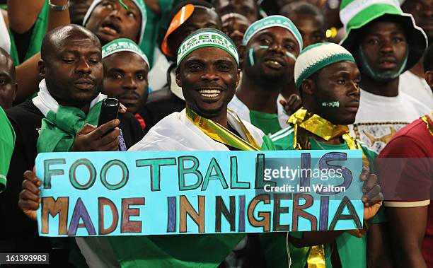 Fans during the 2013 Africa Cup of Nations Final match between Nigeria and Burkina at FNB Stadium on February 10, 2013 in Johannesburg, South Africa.