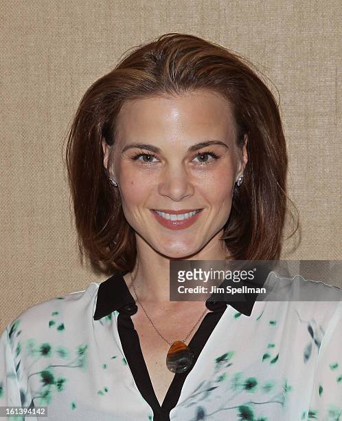 Actress Gina Tognoni attends the "Spontaneous Construction" premiere at Guy?s American Kitchen & Bar on February 10, 2013 in New York City.