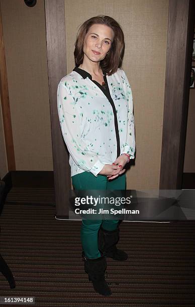 Actress Gina Tognoni attends the "Spontaneous Construction" premiere at Guy?s American Kitchen & Bar on February 10, 2013 in New York City.