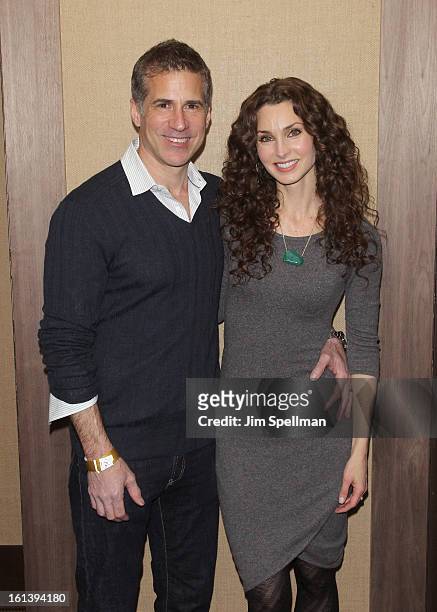 Actress Alicia Minshew and husband attend the "Spontaneous Construction" premiere at Guy?s American Kitchen & Bar on February 10, 2013 in New York...