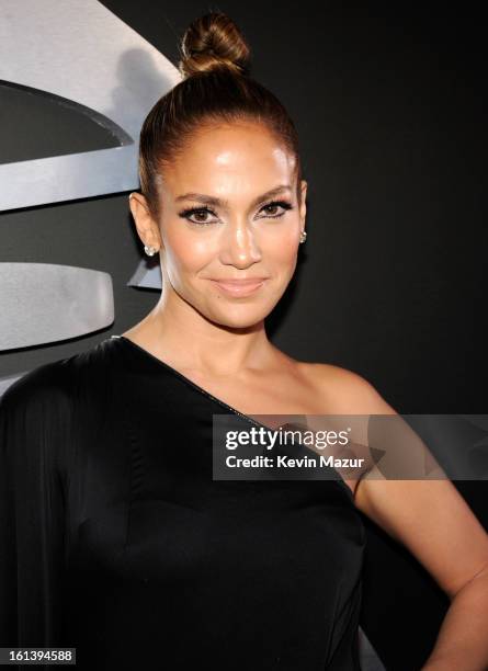 Jennifer Lopez attends the 55th Annual GRAMMY Awards at STAPLES Center on February 10, 2013 in Los Angeles, California.