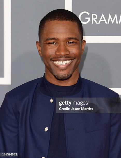 Singer Frank Ocean arrives at the 55th Annual GRAMMY Awards at Staples Center on February 10, 2013 in Los Angeles, California.