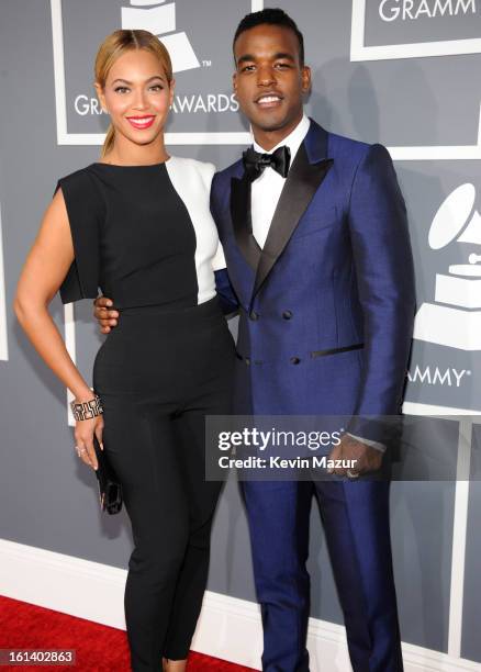 Beyonce and Luke James attends the 55th Annual GRAMMY Awards at STAPLES Center on February 10, 2013 in Los Angeles, California.