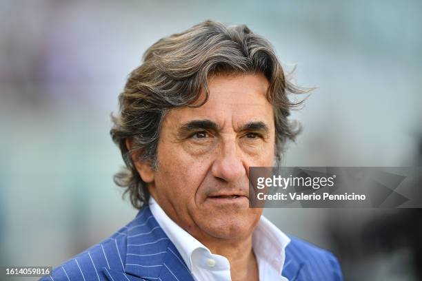 Torino FC president Urbano Cairo looks on during the Serie A TIM match between Torino FC and Cagliari Calcio at Stadio Olimpico di Torino on August...