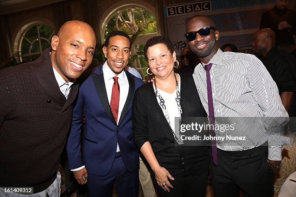 Kelly G, Christopher 'Ludacris' Bridges, Debra Lee and Bryan-Michael Cox attend The 9th Annual Bryan-Michael Cox/SESAC Brunch Honoring Ludacris at...