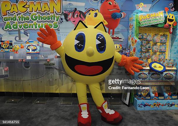 Pac-Man joins opening ceremonies at Toy Fair to celebrate the launch of new Pac-Man Toys from Bandai of America, based on the upcoming Disney XD...