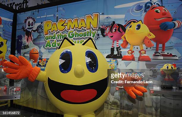 Pac-Man joins opening ceremonies at Toy Fair to celebrate the launch of new Pac-Man Toys from Bandai of America, based on the upcoming Disney XD...