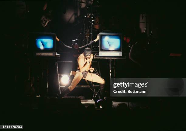 American rock band The Tubes on stage at the Hammersmith Odeon in London, England, December 1977.