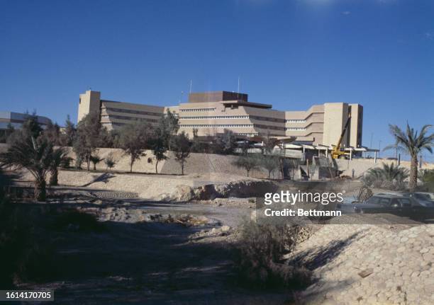 Exterior view of the Intercontinental Hotel in Riyadh, Saudi Arabia, January 3rd 1978.