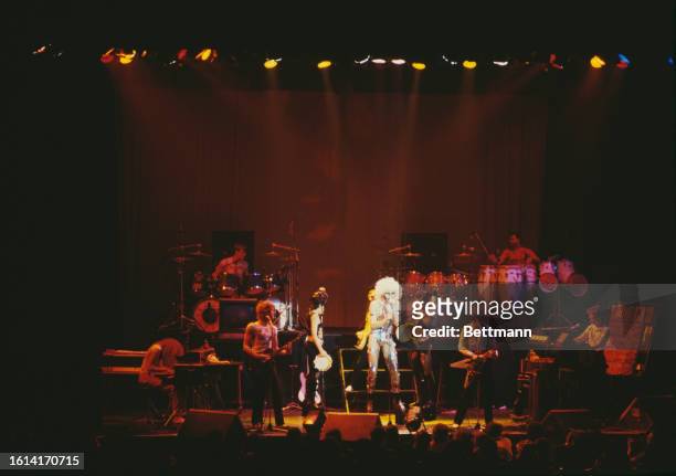 American rock band The Tubes on stage at the Hammersmith Odeon in London, England, December 1977.