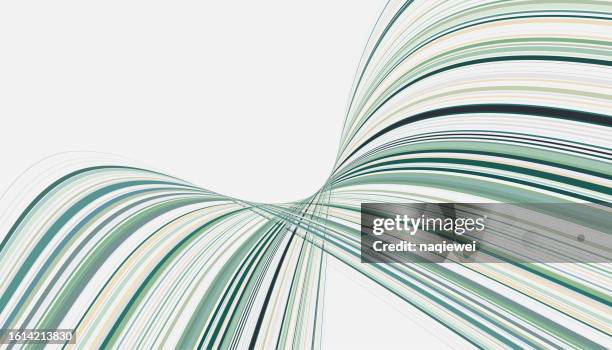 vector colors fluidity curve stripes line data concept technology backgrounds - green vanishing point stock illustrations