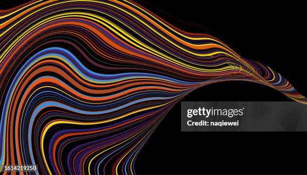 stockillustraties, clipart, cartoons en iconen met vector colorful curve liquid effects technology backgrounds - bias line