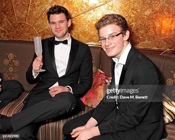 Jeremy Irvine and Toby Irvine attend The Weinstein Company and Entertainment Film Distributors Post-BAFTA Party hosted by Chopard and Grey Goose at...