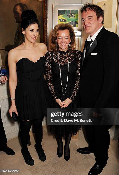 Sarah Silverman, Caroline Scheufele and Quentin Tarantino attend The Weinstein Company and Entertainment Film Distributors Post-BAFTA Party hosted by...