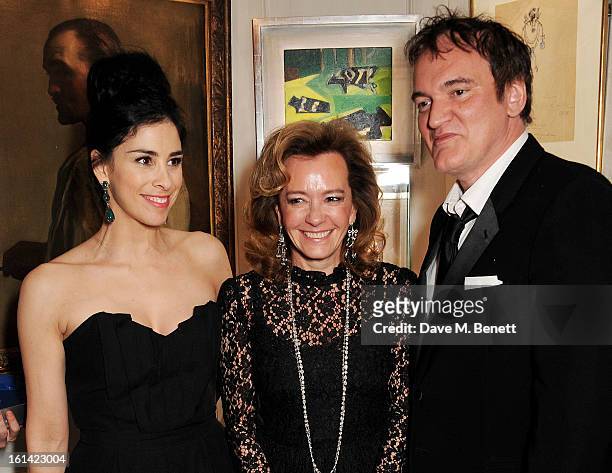 Sarah Silverman, Caroline Scheufele and Quentin Tarantino attend The Weinstein Company and Entertainment Film Distributors Post-BAFTA Party hosted by...