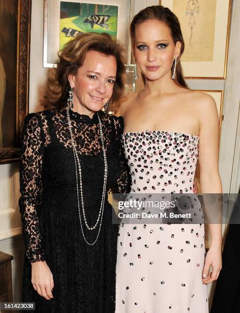 Caroline Scheufele and Jennifer Lawrence attend The Weinstein Company and Entertainment Film Distributors Post-BAFTA Party hosted by Chopard and Grey...