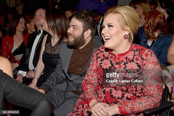Adele and Simon Konecki attend the 55th Annual GRAMMY Awards at STAPLES Center on February 10, 2013 in Los Angeles, California.