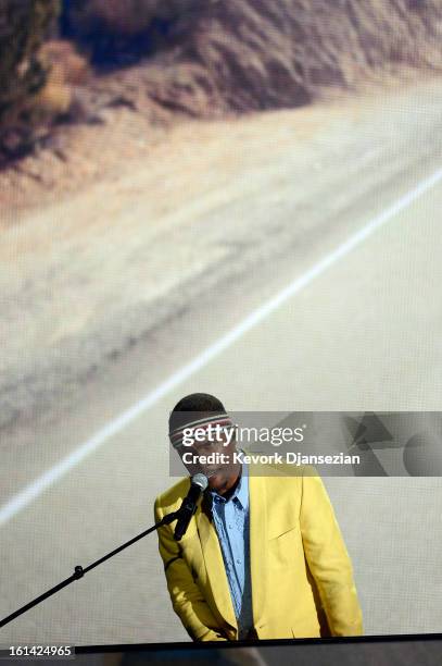 Singer Frank Ocean performs onstage at the 55th Annual GRAMMY Awards at Staples Center on February 10, 2013 in Los Angeles, California.