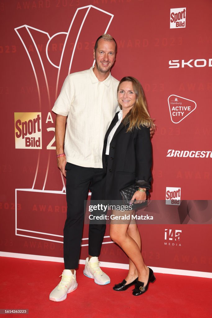 Pascal Hens and Angela Hens attend the SPORT BILD Awards at Hamburger ...