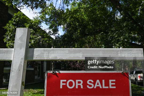 Sign seen outside a house in the center of Edmonton, on August 19 in Edmonton, Alberta, Canada.