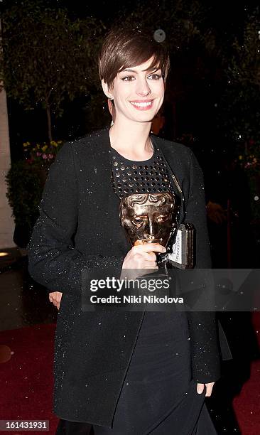 Anne Hathaway sighting on February 10, 2013 in London, England.