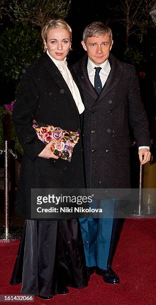 Amanda Abbington and Martin Freeman sighting on February 10, 2013 in London, England.