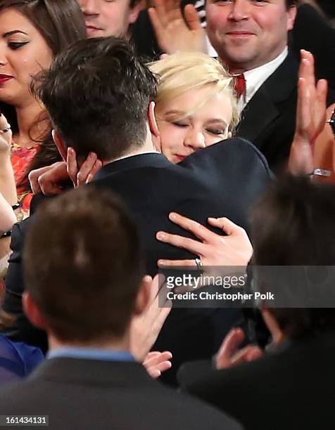 Musician Marcus Mumford and actress Carey Mulligan attend the 55th Annual GRAMMY Awards at STAPLES Center on February 10, 2013 in Los Angeles,...