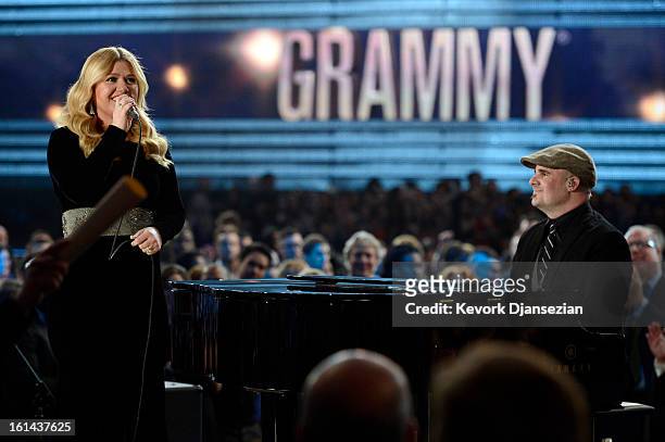 Singer Kelly Clarkson performs onstage at the 55th Annual GRAMMY Awards at Staples Center on February 10, 2013 in Los Angeles, California.