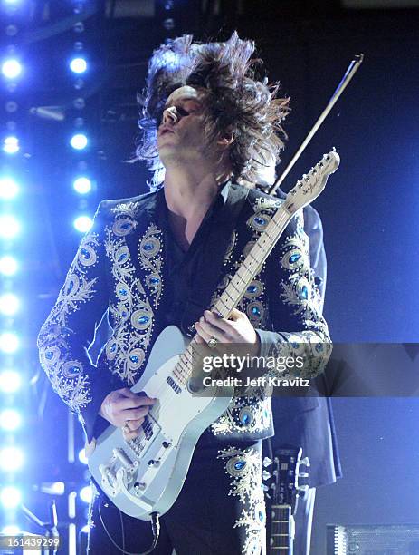 Musician Jack White performs onstage at the 55th Annual GRAMMY Awards at Staples Center on February 10, 2013 in Los Angeles, California.