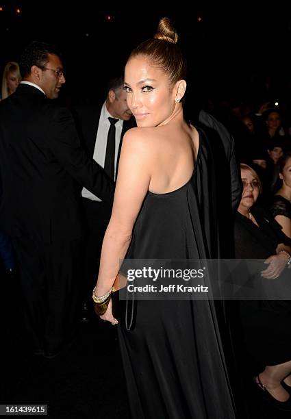 Singer Jennifer Lopez onstage at the 55th Annual GRAMMY Awards at Staples Center on February 10, 2013 in Los Angeles, California.