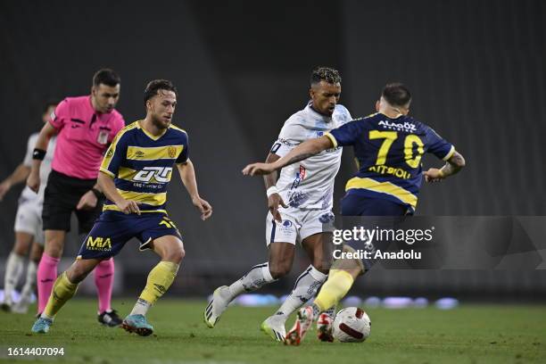 Stylianos Kitsiou of MKE Ankaragucu in action against Luiz Carlos Almeida Da Cunha of Yukatel Adana Demirspor during the Turkish Super Lig week 2...