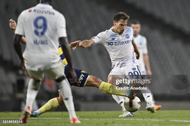 Francois Stambouli of Yukatel Adana Demirspor in action during the Turkish Super Lig week 2 match between MKE Ankaragucu and Yukatel Adana Demirspor...