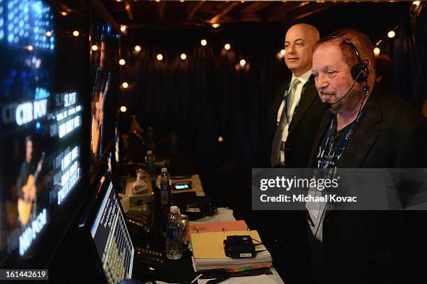 Executive Vice President, Specials, Music and Live Events, CBS Entertainment, Jack Sussman, and Producer Ken Ehrlich attend he 55th Annual GRAMMY...