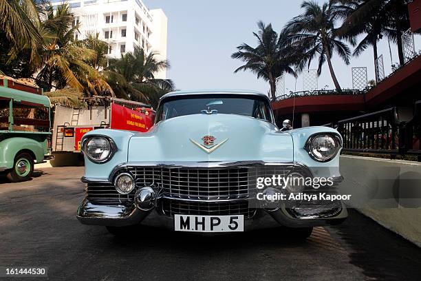 Vintage cars on display at the Cartier 'Travel With Style' Concours 2013 Opening at Taj Lands End on February 10, 2013 in Mumbai, India.