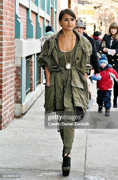 Miroslava Duma seen outside the Thakoon show on February 10, 2013 in New York City.