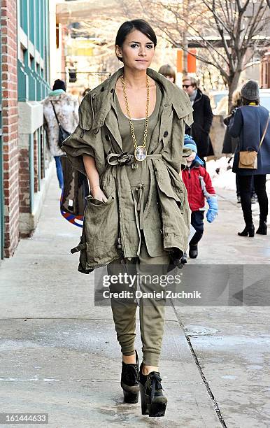 Miroslava Duma seen outside the Thakoon show on February 10, 2013 in New York City.