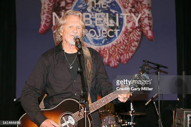 Kris Kristofferson performs in concert during the Nobelity Projects Artists and Filmmakers Dinner honoring Kris Kristofferson at the Four Seasons...
