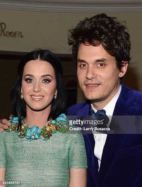 Singer Katy Perry and musician John Mayer attend Sony Music Grammy Reception at Bar Nineteen 12 on February 10, 2013 in Beverly Hills, California.