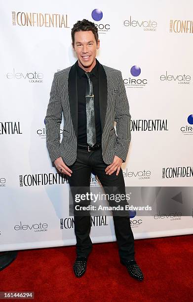 Designer and television personality David Bromstad arrives at the Los Angeles Confidential and Harmony Project GRAMMY after party honoring Mary J....