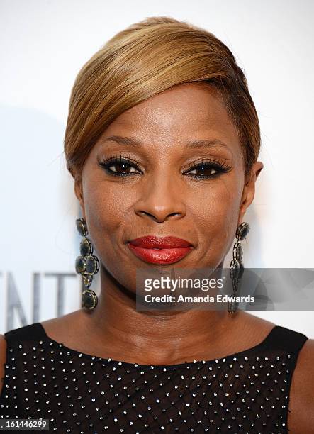 Singer Mary J. Blige arrives at the Los Angeles Confidential and Harmony Project GRAMMY after party honoring Mary J. Blige at Elevate Lounge on...